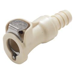 Female Thumb Latch - PLC/LC Series to  9,5mm (3/8") Tube Connection, Straight, PP (Polypropylene), Shut-Off