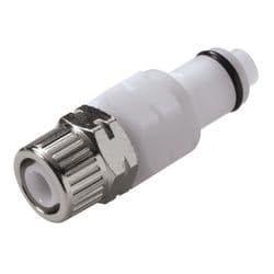 Male Thumb Latch - PLC/LC Series to  10,0mm (.394") Tube Connection PTF (Push to Fit), Straight, Acetal, Shut-Off