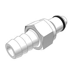 Male Thumb Latch - PLC/LC Series to  9,5mm (3/8") Tube Connection, Straight, Acetal, Shut-Off