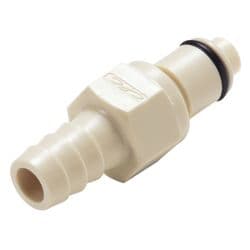 Male Thumb Latch - PLC/LC Series to  9,5mm (3/8") Tube Connection, Straight, PP (Polypropylene), Shut-Off