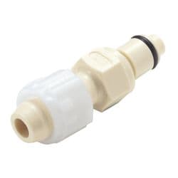 Male Thumb Latch - PLC/LC Series to  9,5mm (3/8") Tube Connection, Straight, PP (Polypropylene), Shut-Off