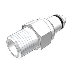 Male Thumb Latch - PLC/LC Series to  1/4" Male BSPP Thread, Straight, Acetal, Shut-Off