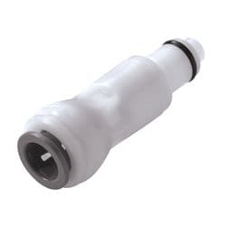 Male Thumb Latch - PLC/LC Series to  9,5mm (3/8") John Guest Tube Connection PTF (Push to Fit), Straight, Acetal, Shut-Off