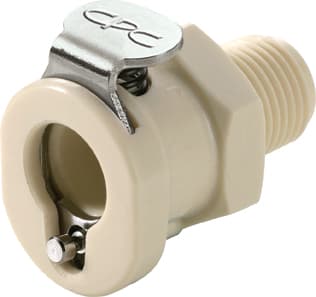 PMC Weibliche Schnellverschlusskupplung, offen, 1/8" NPT Gewinde, PP beige, bns (Bulk, unsteril)