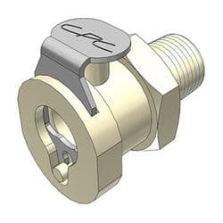 Female Thumb Latch - PMC/MC Series to  1/8" Male BSPP Thread, Straight, PP (Polypropylene), Open-Flow