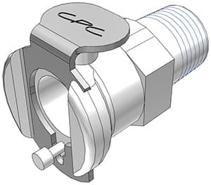 Straight, Thumb Latch - PMC/MC Series Female to BSPT 1/8", Acetal White, 1/8" Flow, Metal Latch