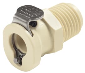 PMC Weibliche Schnellverschlusskupplung, offen, 1/4" NPT Gewinde, PP beige, bns (Bulk, unsteril)