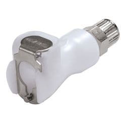 Female Thumb Latch - PMC/MC Series to  4,0mm (5/32") Tube Connection PTF (Push to Fit), Straight, Acetal, Open-Flow