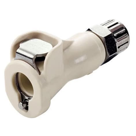 PMC Weibliche Schnellverschlusskupplung, offen, PTF für 1/4"(6,4mm) AD Schlauch, PP beige, bns (Bulk, unsteril)