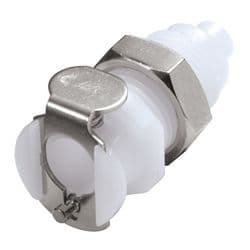 Female Thumb Latch - PMC/MC Series to  1,6mm (1/16") Tube Connection, Panel Mount, Acetal, Open-Flow