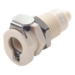 Female Thumb Latch - PMC/MC Series to  1,6mm (1/16") Tube Connection, Panel Mount, PP (Polypropylene), Open-Flow