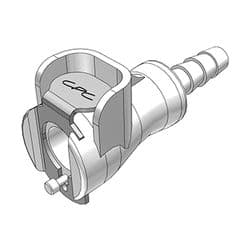 Female Thumb Latch - PMC/MC Series to  4,8mm (3/16") Tube Connection, Straight, Acetal, Open-Flow