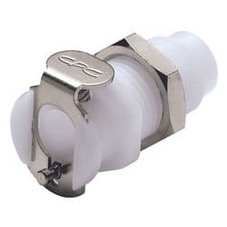 Female Thumb Latch - PMC/MC Series to  10-32 Male UNF Thread, Panel Mount, Acetal, Open-Flow