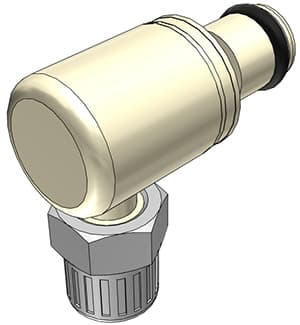 PMC Männlicher Ellbogenkonnektor, offen, PTF für 5/32"(4,0mm) AD Schlauch, PP beige, bns (Bulk, unsteril)