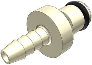 Straight, Thumb Latch - PMC/MC Series Male to Tube Fitment 3,2mm (1/8") ID, PP (Polypropylene) Beige, 1/8" Flow