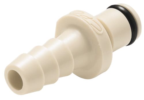 PMC Männliche Schnellverschlusskupplung, offen, Barb für 1/4"(6,4mm) ID Schlauch, PP beige, bns (Bulk, unsteril)