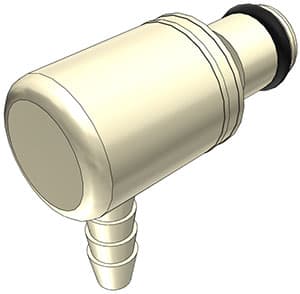 Elbow, Thumb Latch - PMC/MC Series Male to Tube Fitment 3,2mm (1/8") ID, PP (Polypropylene) Beige, 1/8" Flow