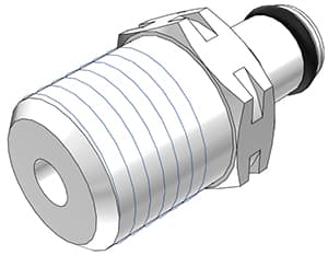 PMC Männliche Schnellverschlusskupplung, offen, 1/4" NPT Gewinde, Acetal weiß, bns (Bulk, unsteril)