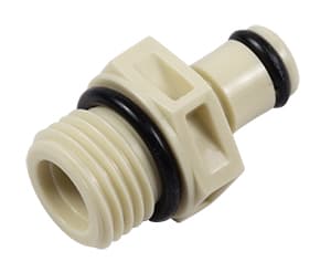 Straight, Thumb Latch - PMC/MC Series Male to SAE Male 5/16"-24, PP (Polypropylene) Beige, 1/8" Flow