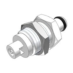 Male Thumb Latch - PMC/MC Series to  1,6mm (1/16") Tube Connection, Panel Mount, Acetal, Open-Flow