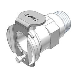 Female Thumb Latch - PMC/MC Series to  1/8" Male NPT Thread, Straight, Acetal, Shut-Off