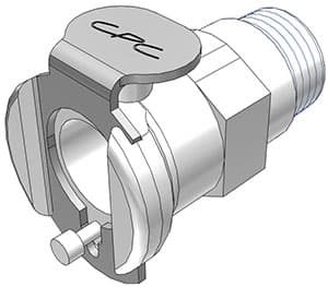 PMC Weibliche Schnellverschlusskupplung, mit Ventil, 1/8" NPT Gewinde, Acetal weiß, bns (Bulk, unsteril)