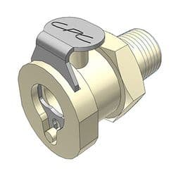 Female Thumb Latch - PMC/MC Series to  1/8" Male NPT Thread, Straight, PP (Polypropylene), Shut-Off