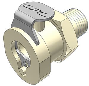 PMC Weibliche Schnellverschlusskupplung, mit Ventil, 1/8" NPT Gewinde, PP beige, bns (Bulk, unsteril)
