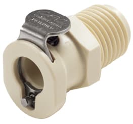PMC Weibliche Schnellverschlusskupplung, mit Ventil, 1/4" NPT Gewinde, PP beige, bns (Bulk, unsteril)