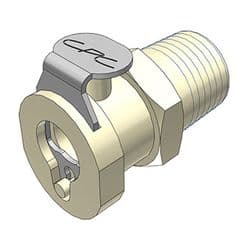 Female Thumb Latch - PMC/MC Series to  1/4" Male BSPP Thread, Straight, PP (Polypropylene), Shut-Off