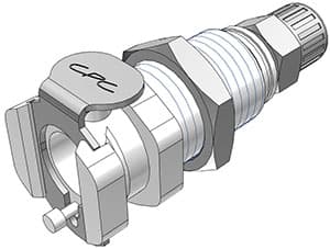 PMC Weibliche Gehäusedurchführung, mit Ventil, PTF für 5/32"(4,0mm) AD Schlauch, Acetal weiß, bns (Bulk, unsteril)