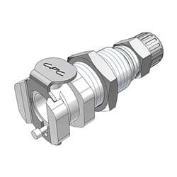 Female Thumb Latch - PMC/MC Series to  6,4mm (1/4") Tube Connection PTF (Push to Fit), Panel Mount, Acetal, Shut-Off