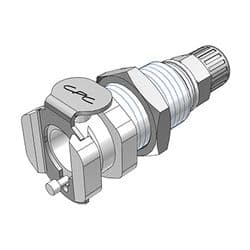 Female Thumb Latch - PMC/MC Series to  4,0mm (5/32") Tube Connection PTF (Push to Fit), Panel Mount, Acetal, Shut-Off