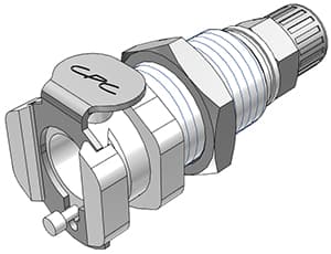 PMC Weibliche Gehäusedurchführung, mit Ventil, PTF für 5/32"(4,0mm) AD Schlauch, Acetal weiß, bns (Bulk, unsteril)