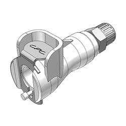 Female Thumb Latch - PMC/MC Series to  4,0mm (5/32") Tube Connection PTF (Push to Fit), Straight, Acetal, Shut-Off