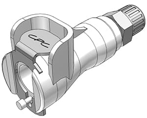 PMC Weibliche Schnellverschlusskupplung, mit Ventil, PTF für 5/32"(4,0mm) AD Schlauch, Acetal weiß, bns (Bulk, unsteril)