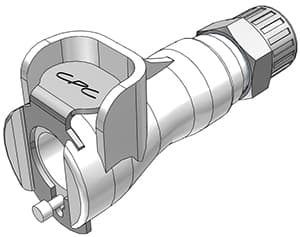 PMC Weibliche Schnellverschlusskupplung, mit Ventil, PTF für 1/4"(6,4mm) AD Schlauch, Acetal weiß, bns (Bulk, unsteril)
