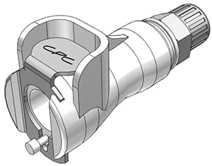 PMC Weibliche Schnellverschlusskupplung, mit Ventil, PTF für 5/32"(4,0mm) AD Schlauch, Acetal weiß, bns (Bulk, unsteril)