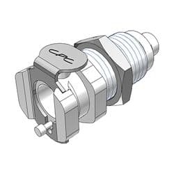 Female Thumb Latch - PMC/MC Series to  1,6mm (1/16") Tube Connection, Panel Mount, Acetal, Shut-Off