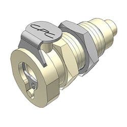 Female Thumb Latch - PMC/MC Series to  1,6mm (1/16") Tube Connection, Panel Mount, PP (Polypropylene), Shut-Off