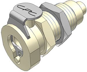 PMC Weibliche Gehäusedurchführung, mit Ventil, Barb für 1/16"(1,6mm) ID Schlauch, PP beige, bns (Bulk, unsteril)