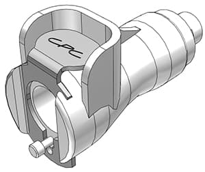 PMC Weibliche Schnellverschlusskupplung, mit Ventil, Barb für 1/16"(1,6mm) ID Schlauch, Acetal weiß, bns (Bulk, unsteril)