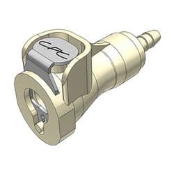 Female Thumb Latch - PMC/MC Series to  3,2mm (1/8") Tube Connection, Straight, PP (Polypropylene), Shut-Off