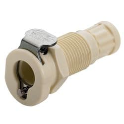 Female Thumb Latch - PMC/MC Series to  1/4" Female UNF Thread, Panel Mount, PP (Polypropylene), Shut-Off