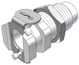PMC Weibliche Gehäusedurchführung, mit Ventil, 10-32 UNF Gewinde, Acetal weiß, bns (Bulk, unsteril)