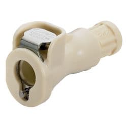 Female Thumb Latch - PMC/MC Series to  1/4" Female UNF Thread, Straight, PP (Polypropylene), Shut-Off