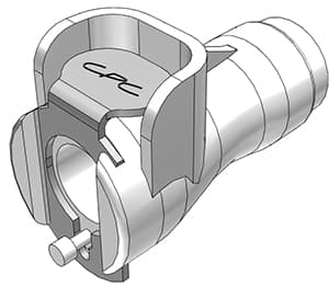 PMC Weibliche Schnellverschlusskupplung, mit Ventil, 10-32 UNF Gewinde, Acetal weiß, bns (Bulk, unsteril)