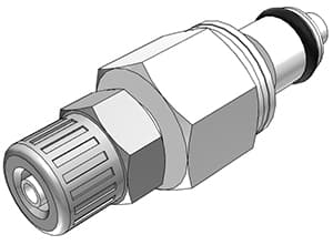 Straight, Thumb Latch - PMC/MC Series Male to PTF (Push to Fit) 4,0mm (5/32") OD, Acetal White, 1/8" Flow