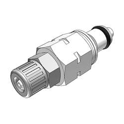 Male Thumb Latch - PMC/MC Series to  4,0mm (5/32") Tube Connection PTF (Push to Fit), Straight, Acetal, Shut-Off