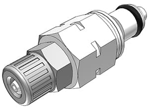 Straight, Thumb Latch - PMC/MC Series Male to PTF (Push to Fit) 4,0mm (5/32") OD, Acetal White, 1/8" Flow